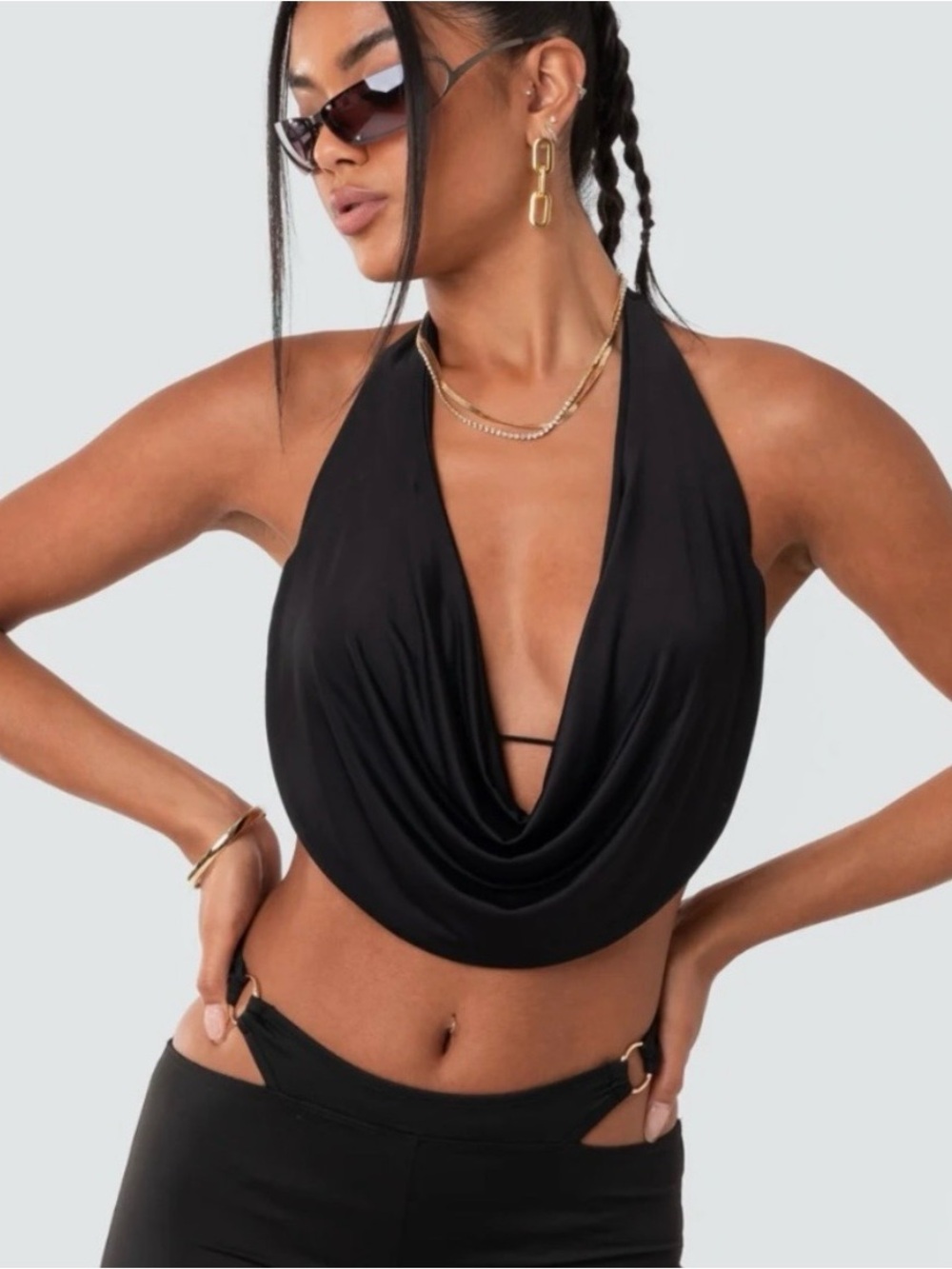 Edikted Monique Cropped Open Back Top